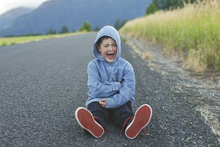 boy having a meltdown
