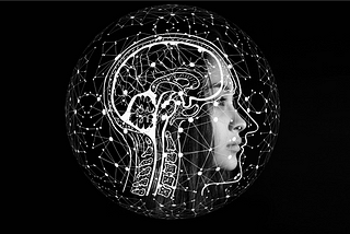 The profile of a woman with an overlay illustration of the brain’s neural connections