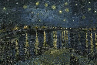 With shining stars filling the sky, there is always light to guide you depicting hope.. -Vincent Van Gogh