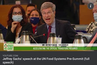 Impressive Speech by Jeffrey Sachs but not Quite