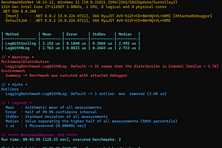 NLog vs SeriLog Benchmark Test