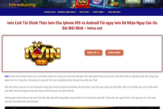 iwin club cong game bai so 1 viet nam