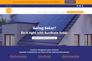 SunState Solar home page