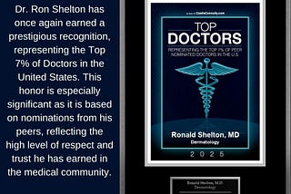 Dr. Ron Shelton has once again earned a prestigious recognition, representing the Top 7% of Doctors…