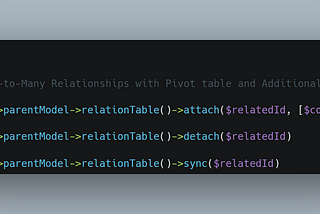 Manage Many-To-Many relationships in Laravel using Attach, Detach and Sync helper with pivot tables