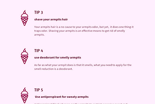 smelly armpits prevention tips(infographic)