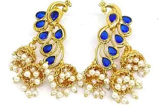 Bollywood Fashion Style Traditional Indian Gold Plated Peacock Earring