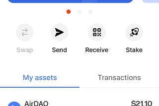 Staking with AirDAO Mobile app