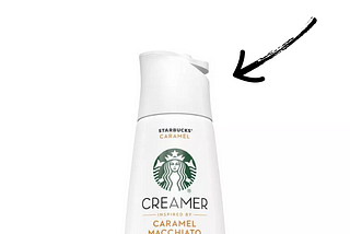 Starbucks creamer bottle design contains usability errors that confuse users