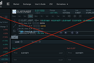 Fake $CLIST is spotted on one of CEX ZTB.im