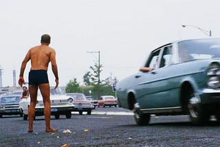 Screenshot of Burt Lancaster in ‘The Swimmer’ .