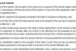 The strange case of the Shops Act 1950 and the Sunday Trading Act 1994