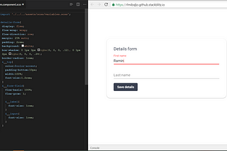 Angular forms with GitHub example — tutorial 2: form styling