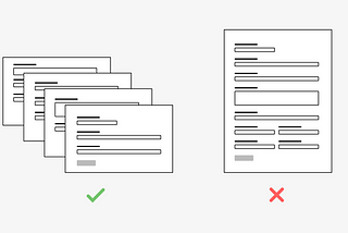 Image showing two examples. One image is showing a multi-page form and the other is showing one long form.