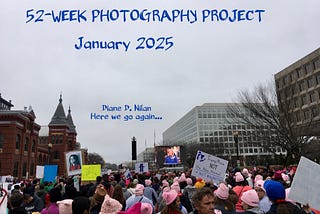 crowd scene from the Women’s March in DC, Jan. 2017