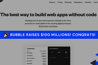 Bubble raises $100 millions and skyrockets the no-code sphere into a new dimension
