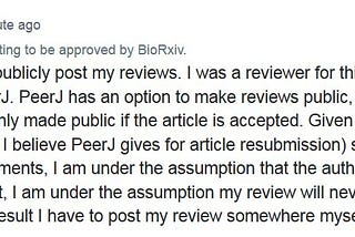 I knew bioRxiv wouldn’t post my peer review, and that’s the problem