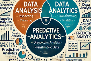 Relationship and Differences Between Predictive Analytics, Data Analysis, and Data Analytics