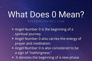 What Does the 0 Angel number mean?