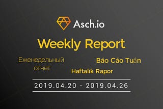 Weekly Report (Apr 20 — Apr 26)