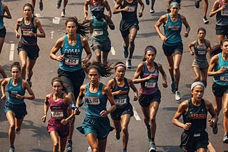 Runners in a race.