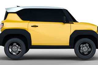 A side-profile view of the VF3 two-door electric mini SUV.