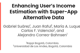 Paper: Enhancing User’s Income Estimation with Super-App Alternative Data