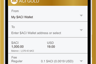 ACI GOLD Digital Wallet