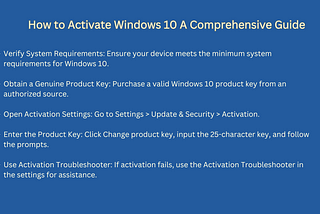 How to Activate Windows 10 A Comprehensive Guide