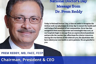 National Doctor’s Day Message from Dr. Prem Reddy