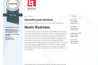 Program Review: Berklee College of Music- Music Business Specialization