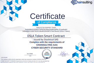 Stacktical  — DSLA Token Sale Smart Contract Audit Report