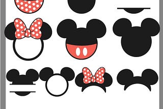 Mickey and Minnie Mouse Monograms, Disneyland, Disneyworld, Svg, Eps, Png