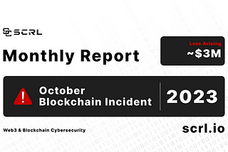 Blockchain Incident loss arising $3M in October 2023