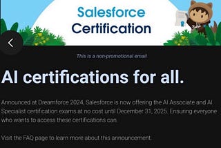 Salesforce AI Associate and AI Specialist certifications Free