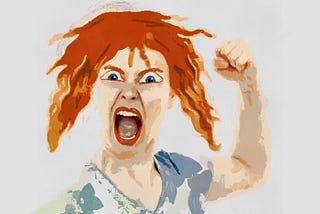 Graphic picture of angry woman (by Prawny at https://morguefile.com/p/910383)