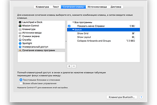 Собственные горячие клавиши для Sketch