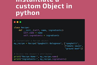 Exercise: Instantiate a custom Object