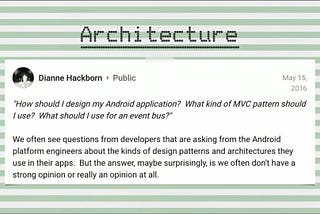Which Design pattern you should be using for Android Project ?