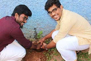 planting saplings in memory of vivek sir.