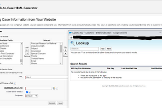 What is reCAPTCHA API Key Pair in Salesforce Web to Case