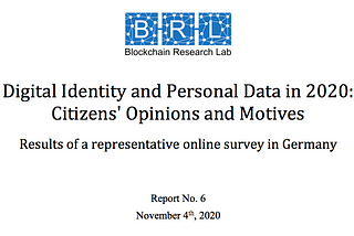 Report: Digital Identity and Personal Data in 2020: Citizens’ Opinions and Motives