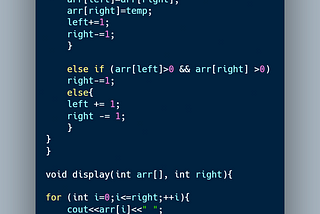 DSA: Move all negative numbers to beginning and positive to end