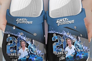 Paul Walker Fast And Furious Blue Car Crocs Crocband Clogs 3D All Over Printed Crocs Style Clogs…