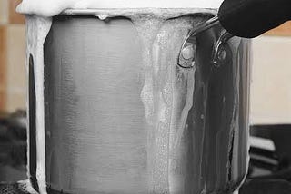Milk boiling analogy for connecting to inner strength