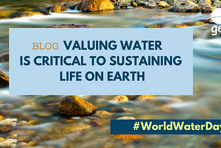 Valuing water is critical to sustaining life on Earth