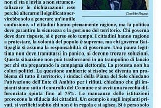 QUESTIONE AMBIENTE,TOCCA ALLA POLITICA RISOLVERE