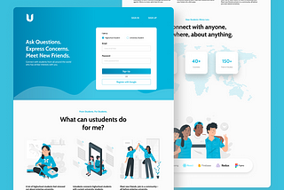 Ustudents, Best Education Hack, Garuda Hacks, Hackathon 2020, UI Design for Student Website