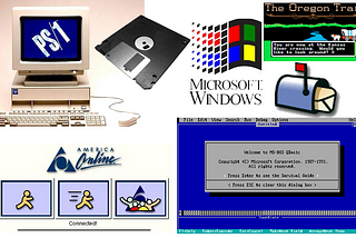 4MB of RAM, Windows 3.1, a 3.5" floppy drive, Oregon Trail, dial-up, AOL, & QBasic