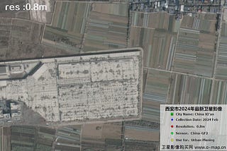 0.8m GF2 satellite images of Xi’an in City in Feb, 2024